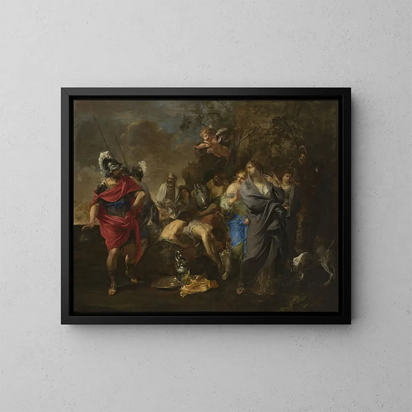 Énée och Didon - Charles Alphonse Du Fresnoy — inramlat konstverk på väggen