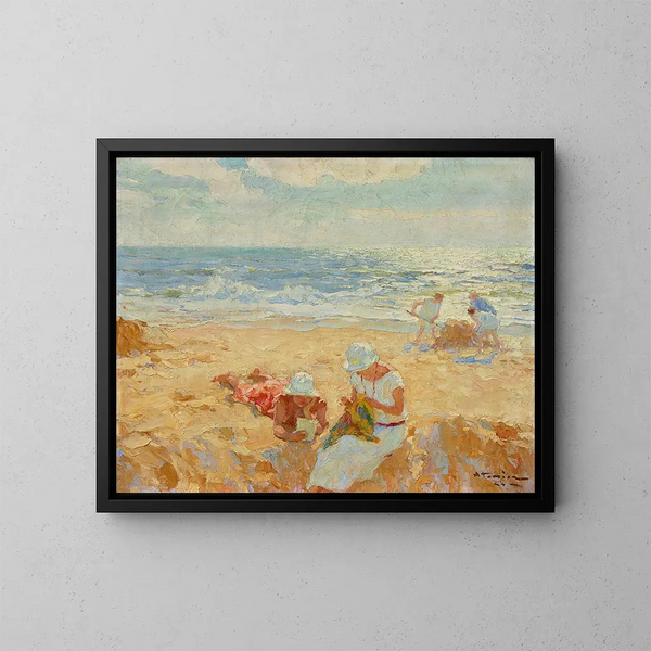 Coin de plage - Charles Atamian — inramlat konstverk på väggen
