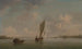 En smack sous voile par légère brise sur une rivière - Charles Brooking — vy av konstverket