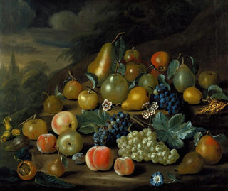 Charles Collins - A Still Life of Pears Peaches and Grapes.webp