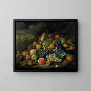 Charles Collins - A Still Life of Pears Peaches and Grapes.webp