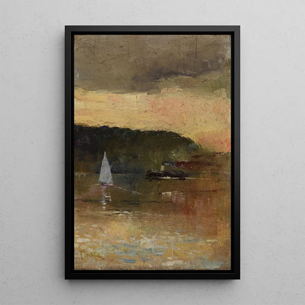 Reproduktion av målningen av solnedgång över Sydney hamn - Charles Conder