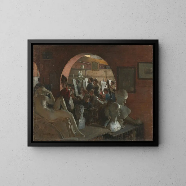 Une alcôve dans la Art Students League - Charles Courtney Curran — inramlat konstverk på väggen