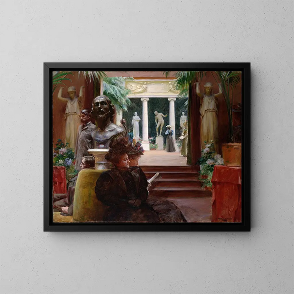 Utställning av skulptur - Charles Courtney Curran — inramlat konstverk på väggen