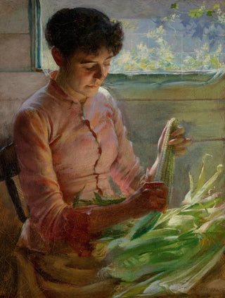 Charles Courtney Curran - Shucking Corn.webp