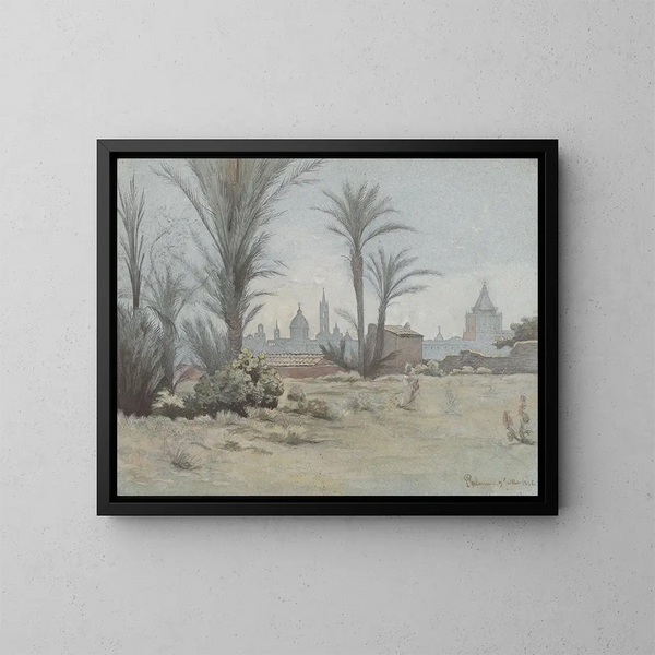 Vue de Palerme - Charles Damour — inramlat konstverk på väggen