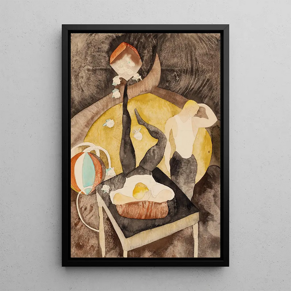 Reproduktion av målningen En vaudeville, två akrobater jonglörer - Charles Demuth