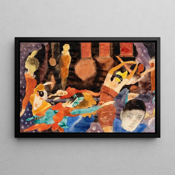 Le masque de la mort rouge - Charles Demuth — inramlat konstverk på väggen