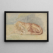 den sovande lejonet - Charles Edmond Saint-Marcel-Cabin — inramlat konstverk på väggen
