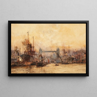 Charles Edward Dixon - Tower Bridge the Pool of London.webp