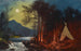 Campement au clair de lune - Charles Ferdinand Wimar — vy av konstverket