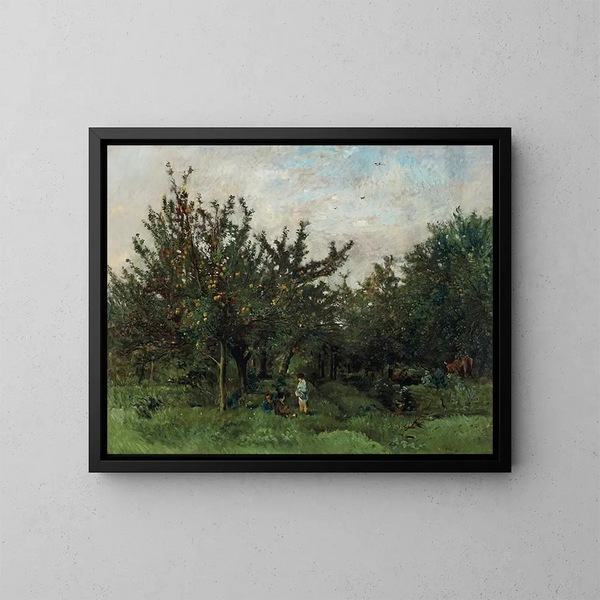 En fruktträdgård - Charles François Daubigny — inramlat konstverk på väggen