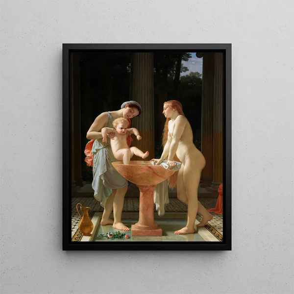 Le bain - Charles Gleyre — inramlat konstverk på väggen