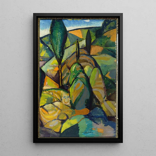 Reproduktion av målningen abstrakt landskapsbild - Charles H. Walther