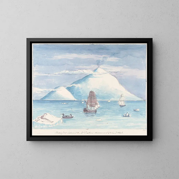 Île Beaufort, mont Érebus - Charles Hamilton Smith — inramlat konstverk på väggen