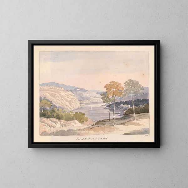 Vue du Douro vers Porto - Charles Hamilton Smith — inramlat konstverk på väggen