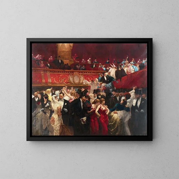 Bal masqué - Charles Hermans — inramlat konstverk på väggen