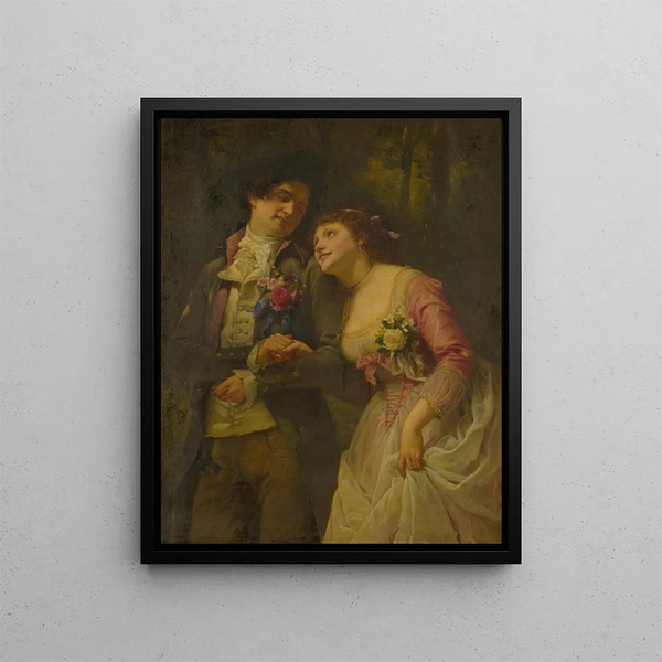 Les fiancés - Charles Louis Müller — inramlat konstverk på väggen
