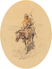 Guerrier Assiniboine - Charles Marion Russell — vy av konstverket