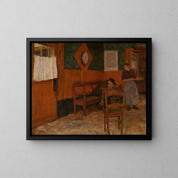 L'Auberge rouge - Charles Mertens — inramlat konstverk på väggen