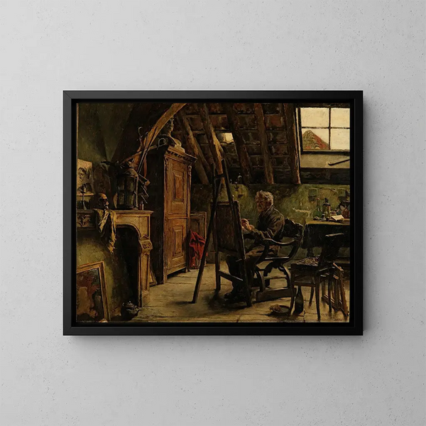 Atelier d'un peintre - Charles Mertens — inramlat konstverk på väggen