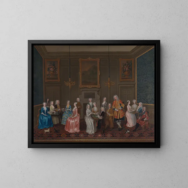 Thé à la maison de Lord Harrington, Saint-James - Charles Philips — inramlat konstverk på väggen
