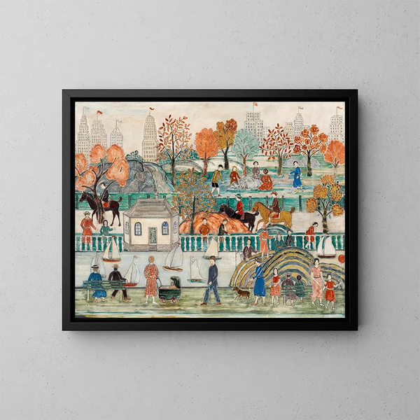 Central Park - Charles Prendergast — inramlat konstverk på väggen