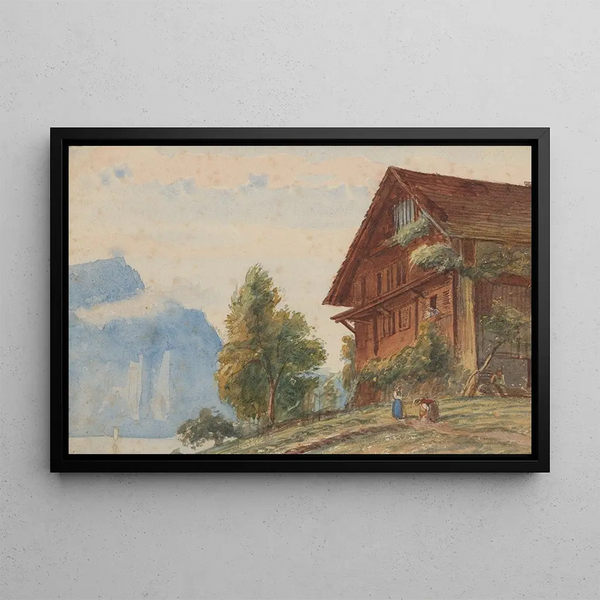Charles Reginald Aston - Chalet with figures.webp
