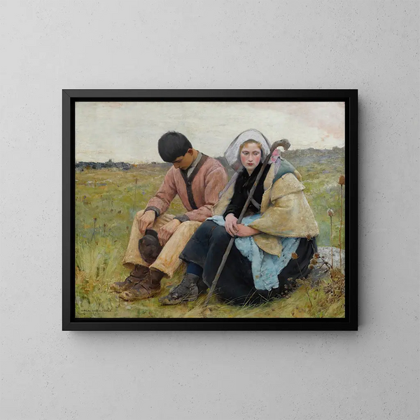 Auvers-sur-Oise - Charles Sprague Pearce — inramlat konstverk på väggen