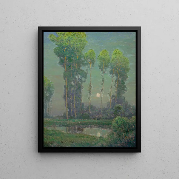 Lever de lune à Montigny - Charles Warren Eaton — inramlat konstverk på väggen