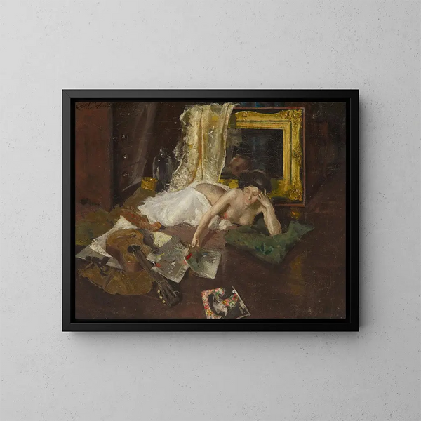 I ateljén - Charles Webster Hawthorne — inramlat konstverk på väggen