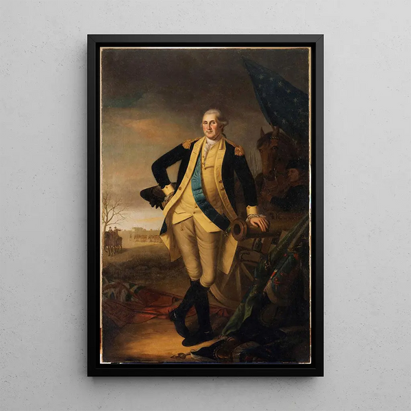 George Washington efter slaget vid Princeton - Charles Willson Peale — inramlat konstverk på väggen