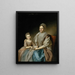 Mme Samuel Mifflin och hennes lilla dotter Rebecca Mifflin Francis - Charles Willson Peale — inramlat konstverk på väggen