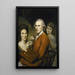 Självporträtt med Angelica och porträtt av Rachel - Charles Willson Peale — inramlat konstverk på väggen
