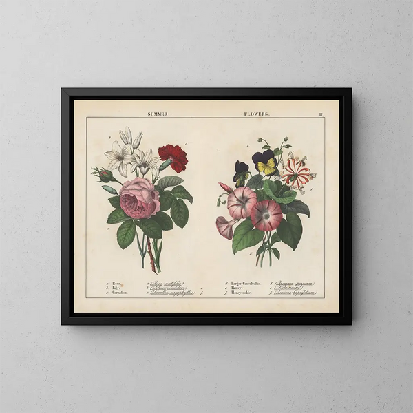 Blommor av sommar - Charlotte Mary Yonge — inramlat konstverk på väggen