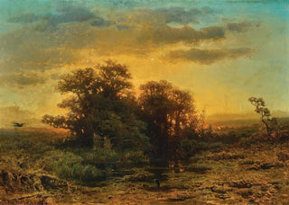 Charlotte PiepenhagenMohr - An Evening Landscape with a Stork.webp