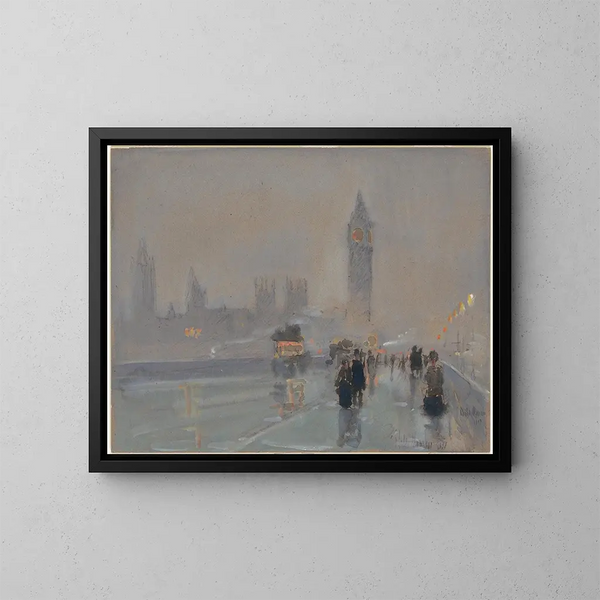 Le Palais de Westminster et Big Ben - Childe Hassam — inramlat konstverk på väggen