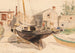 fiskebyar i Swampscott - Childe Hassam — vy av konstverket