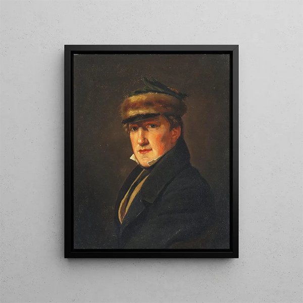 Portrait av Emmerik Höglberg - Christen Købke — inramlat konstverk på väggen