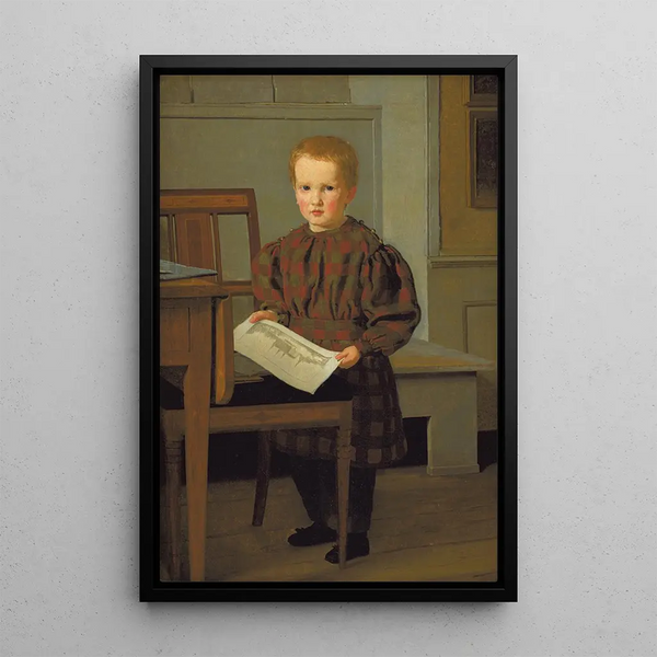 Reproduktion av målningen Le fils du peintre CW Eckersberg, Julius, dans l'atelier de son père - Christen Købke