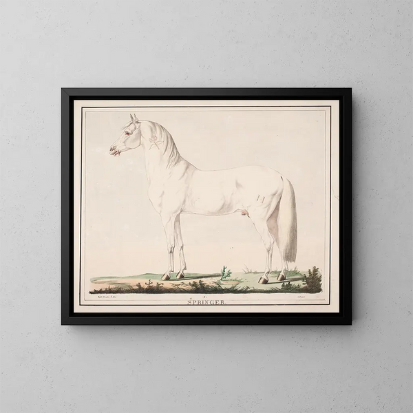 Le cheval sauteur - Christian David Gebauer — inramlat konstverk på väggen