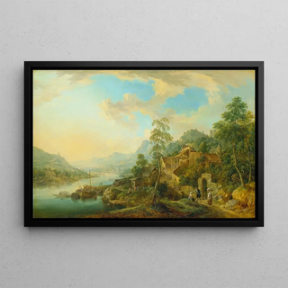 Christian Georg Schtz the elder - River Landscape in the Morning Light.webp