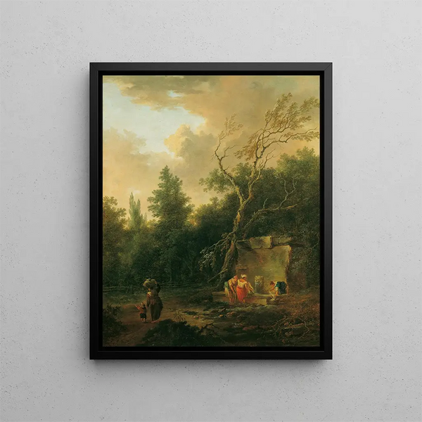 Christian Hilfgott Brand - Baumlandschaft mit Brunnen.webp