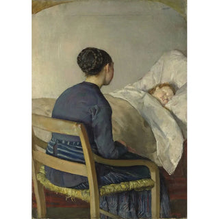 Christian Krohg - Mother at her Childs Bed.webp