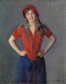 Portrait du peintre Oda Krohg b. Lasson - Christian Krohg — vy av konstverket