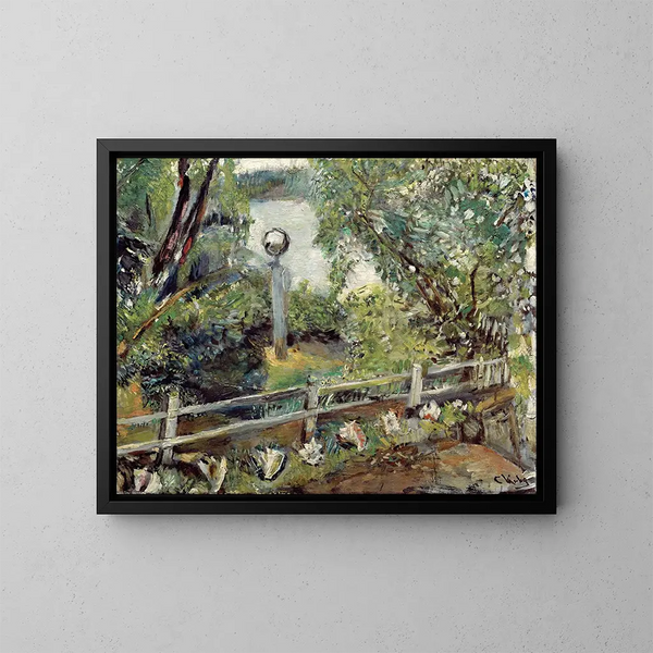 Le jardin avec la boule de verre - Christian Krohg — inramlat konstverk på väggen