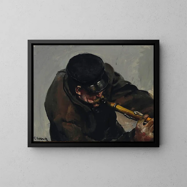 Le Musicien - Christian Krohg — inramlat konstverk på väggen