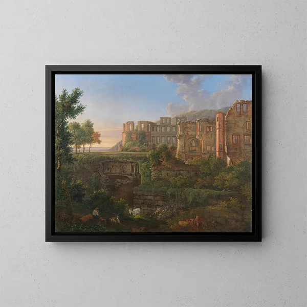 Vue du château de Heidelberg - Christian Philipp Koester — inramlat konstverk på väggen