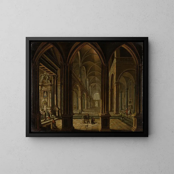 inomhus av kyrka - Christian Stöcklin — inramlat konstverk på väggen