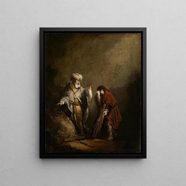 Le sacrifice d'Abraham - Christian Wilhelm Ernst Dietrich — inramlat konstverk på väggen